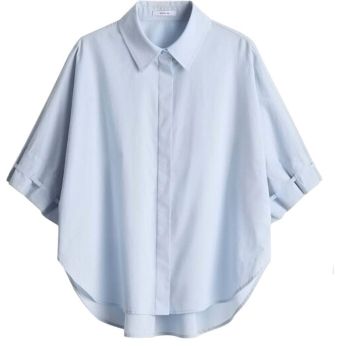 relaxed fit blouse met verdekte knoopsluiting model 'Finoa'
