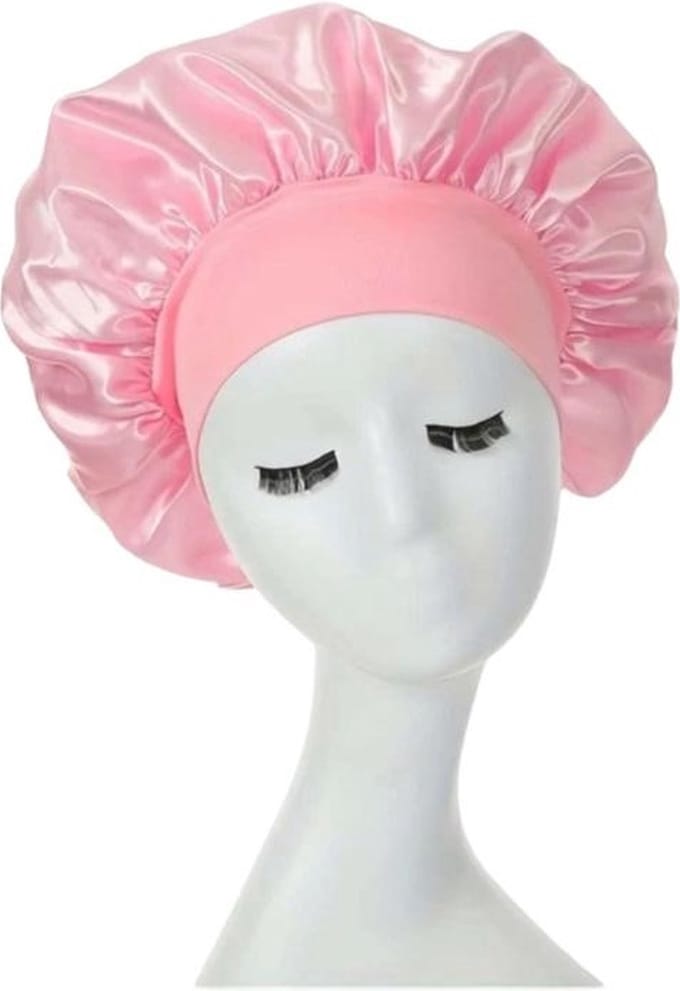 Satijnen Slaapmuts - Satijnen Bonnet - Haarnet - Nachtmuts - Roze