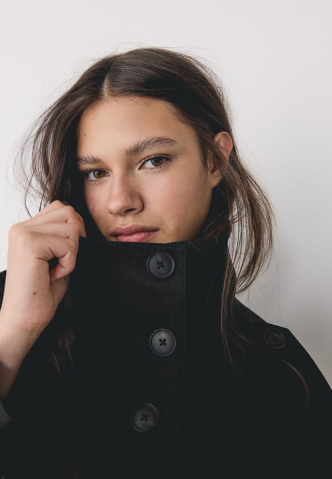Stradivarius Trench met opstaande kraag  Zwart M