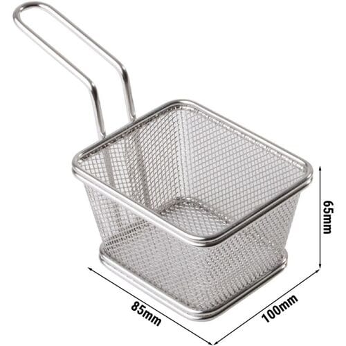 GGM Gastro (6 Stück) Servier Frittierkorb - SNACKHOLDER - Edelstahl - 100x85mm - Silber