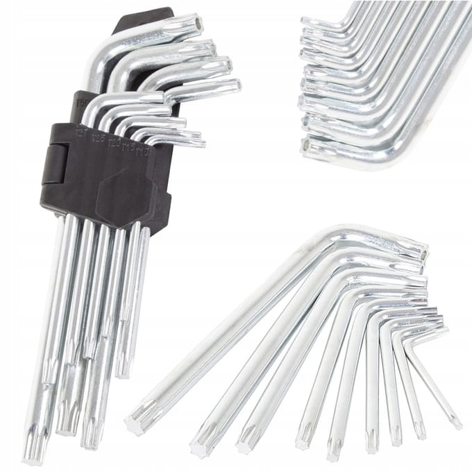 9-delige inbussleutelset Torx 1,5-10mm
