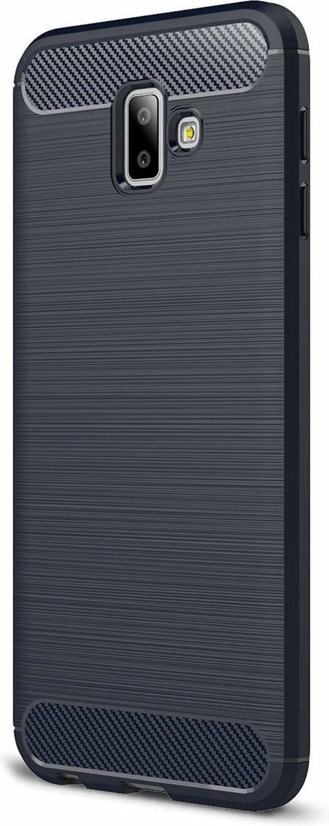 Ntech Soft Brushed TPU Hoesje Geschikt Voor Samsung Galaxy J6+ (2018) - Donker Blauw