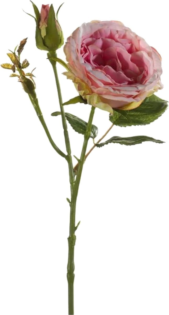Emerald Kunstbloem roos Anne - roze - 37 cm - decoratie bloemen