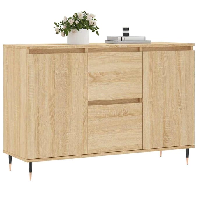 vidaXL - Dressoir - 101,5x35x70 - cm - bewerkt - hout - sonoma - eikenkleurig