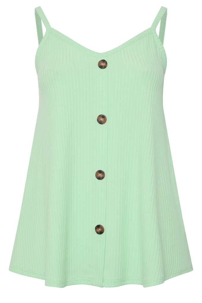 Yours Mintgroene Geribbelde Swingtop Size 42