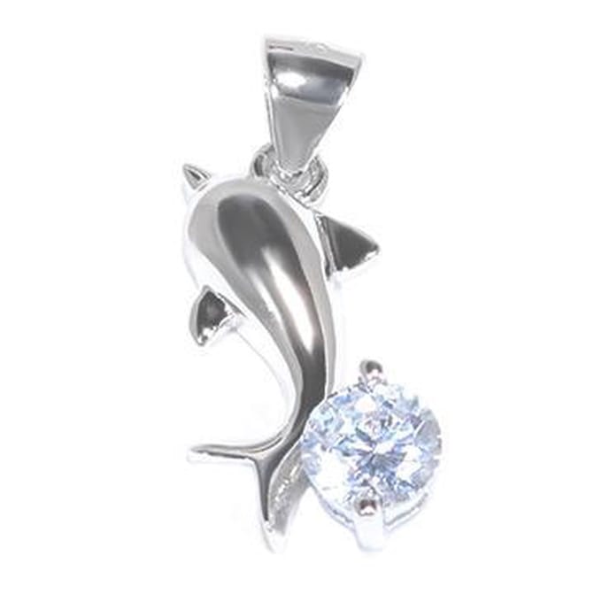 Blinx Jewels Zilveren Hanger Dolfijn Steen Zirkonia
