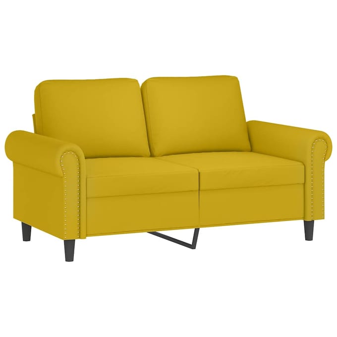 vidaXL - 3-delige - Loungeset - met - kussens - fluweel - geel
