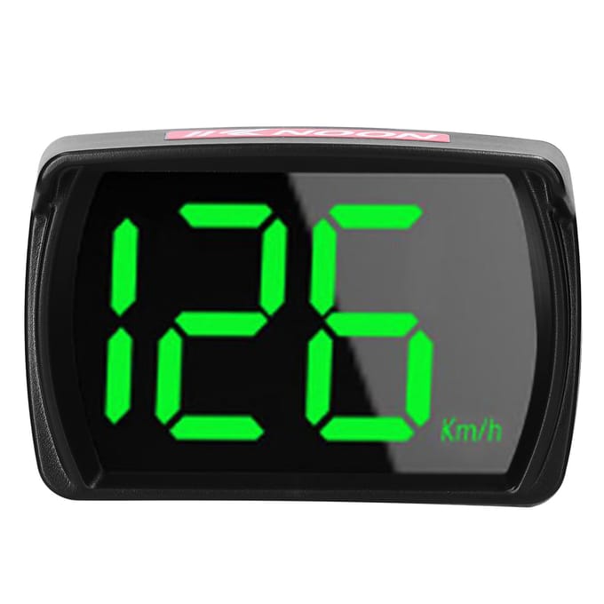 KKNOON Auto Headup Display KMH MPH GPS Digitale snelheidsmeter met LED Groot lettertype Display Autolading Set 2 zwart