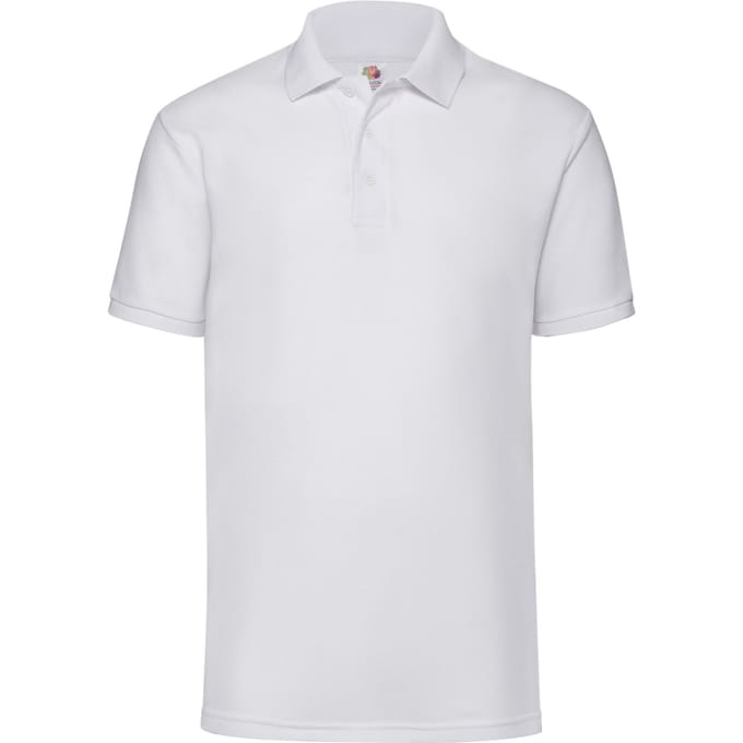 Fruit of the Loom Heren Polycotton Pique Poloshirt (Wit)
