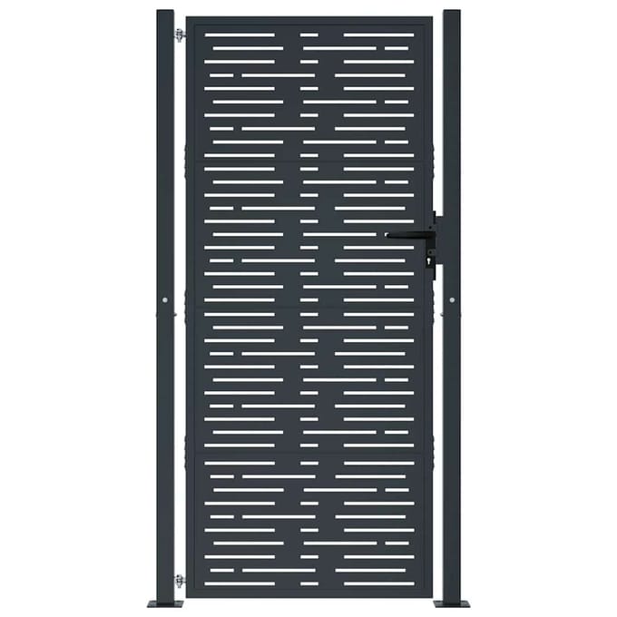 vidaXL - Poort - 100x175 - cm - met - vierkant - staal - antracietkleurig