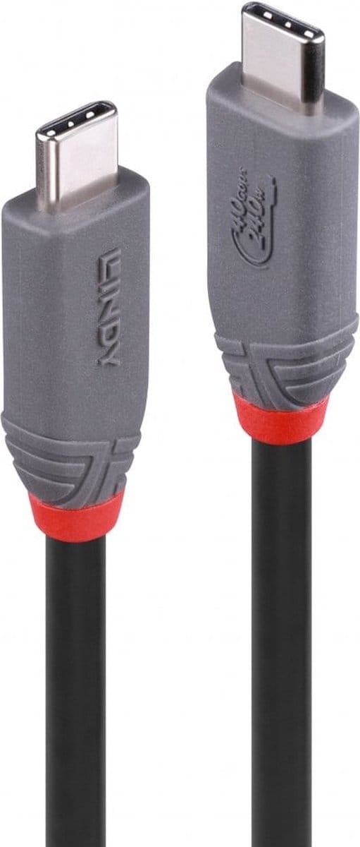 Lindy 36957 USB-kabel USB4 Gen 3x2 1,5 m USB C 40 Gbit/s 240 W Zwart