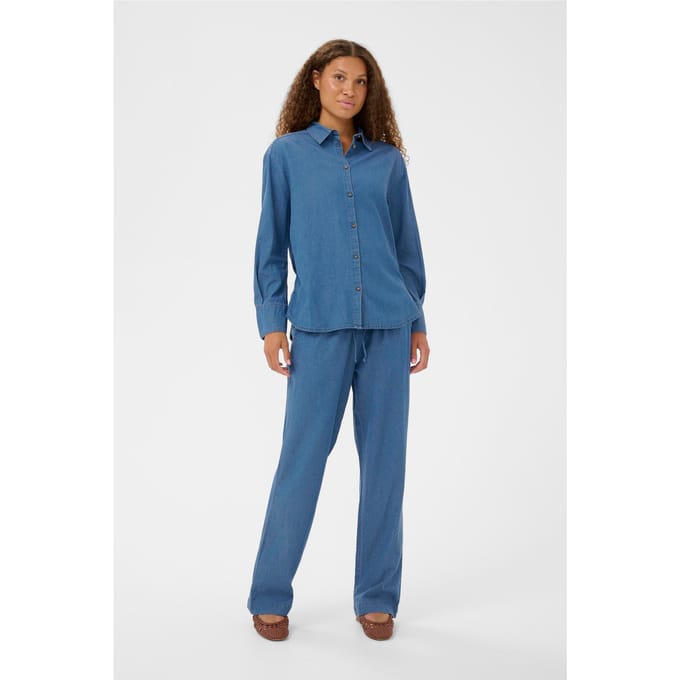 Saint Tropez OjettaSZ Pants Dames Broek - Medium Blue Denim