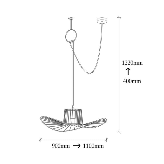Asir - Kroonluchter - Zwart - 108 x 15 x 67 - 82 cm