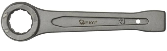 GEKO Ringsteeksleutel - 21mm - Voor zwaar werk - Chroom-vanadium staal