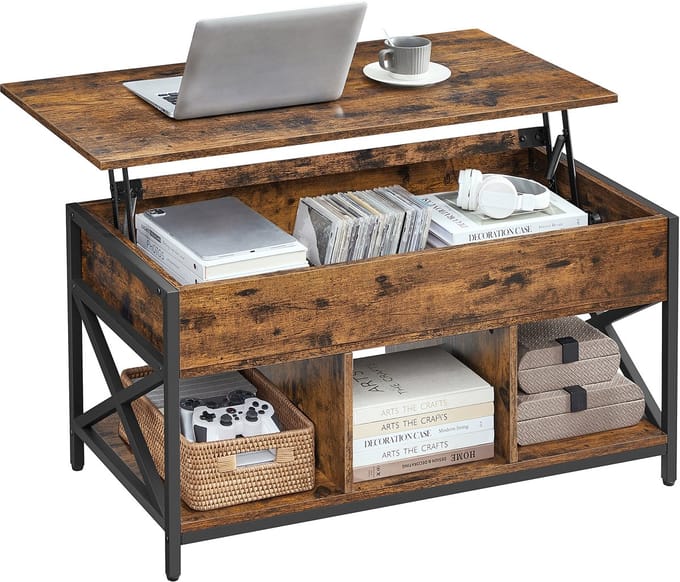 VASAGLE - Salontafel - Bijzettafel - Met Verstelbaar Blad - Voor Woonkamer - Modern Design