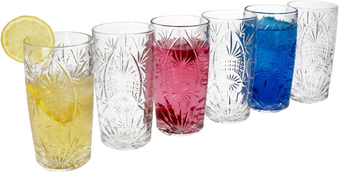 MamboCat Set van 6 STARLA longdrinkglazen reliëf - 829556