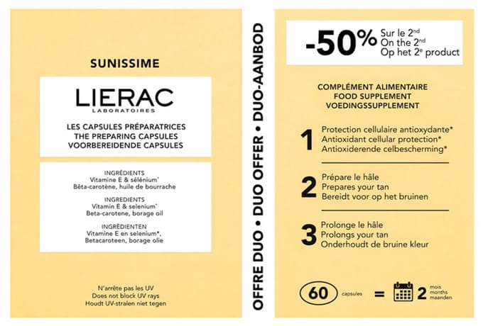 Lierac Sunissime Voorbereidingscapsules Set van 2 x 30 Capsules