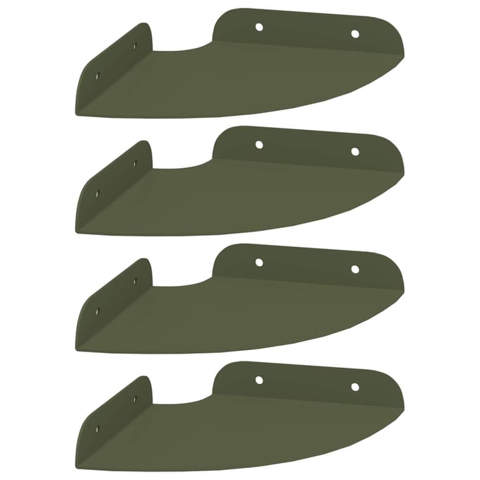 vidaXL - Hoek - Plank - 4 - st - Olijf - Groen - 15 - x - 15 - x - 2 - cm