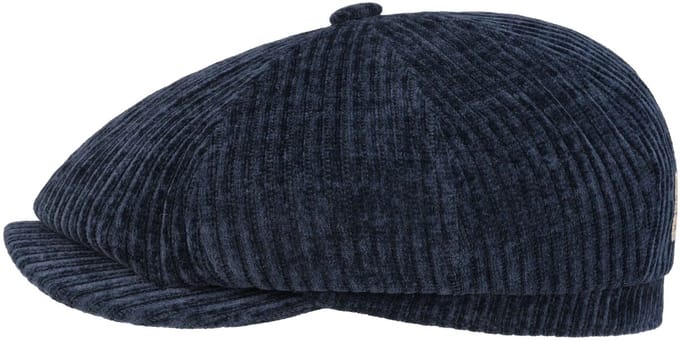 Stetson Hatteras Corduroy Jersey Flat Cap navy