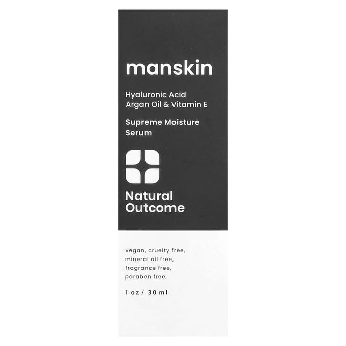 Natural Outcome, Manskin, Sérum Hydratation Suprême, sans parfum, 30ml (1 oz) white