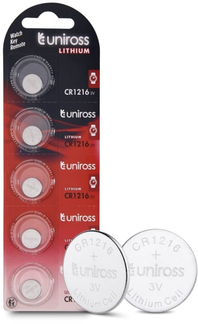 Uniross Lithium Button CR1216 3V 5 pack