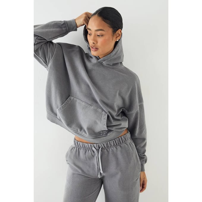 Dames DSGN Studio Premium Heavyweight Gewassen Oversized Hoodie | Charcoal | Maat: XS