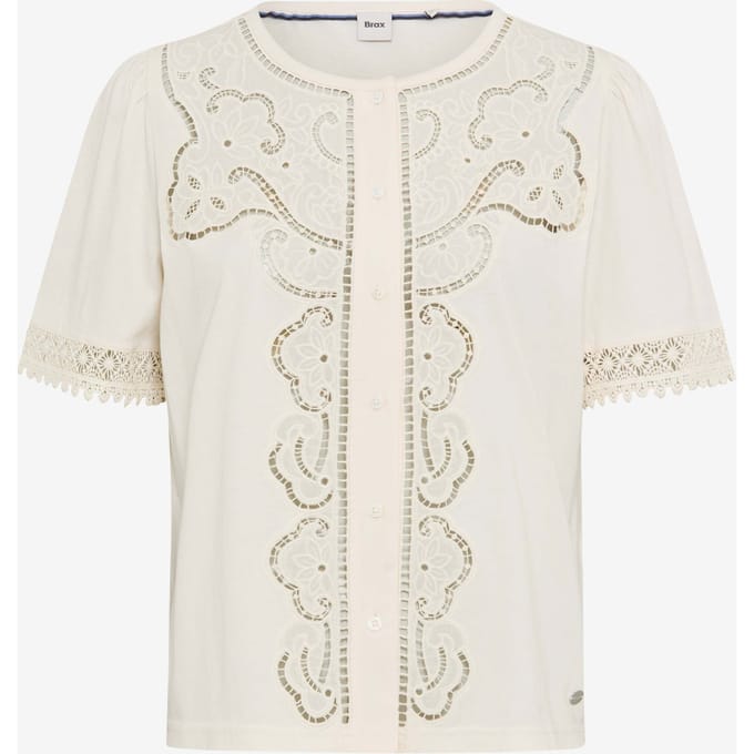 Brax Dames Shirt  Style CELINA S soft ecru, crèmewit, maat 48