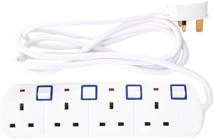 Verlengsnoer met Neonindicator 230V - 13A Met Individuele Schakelaars