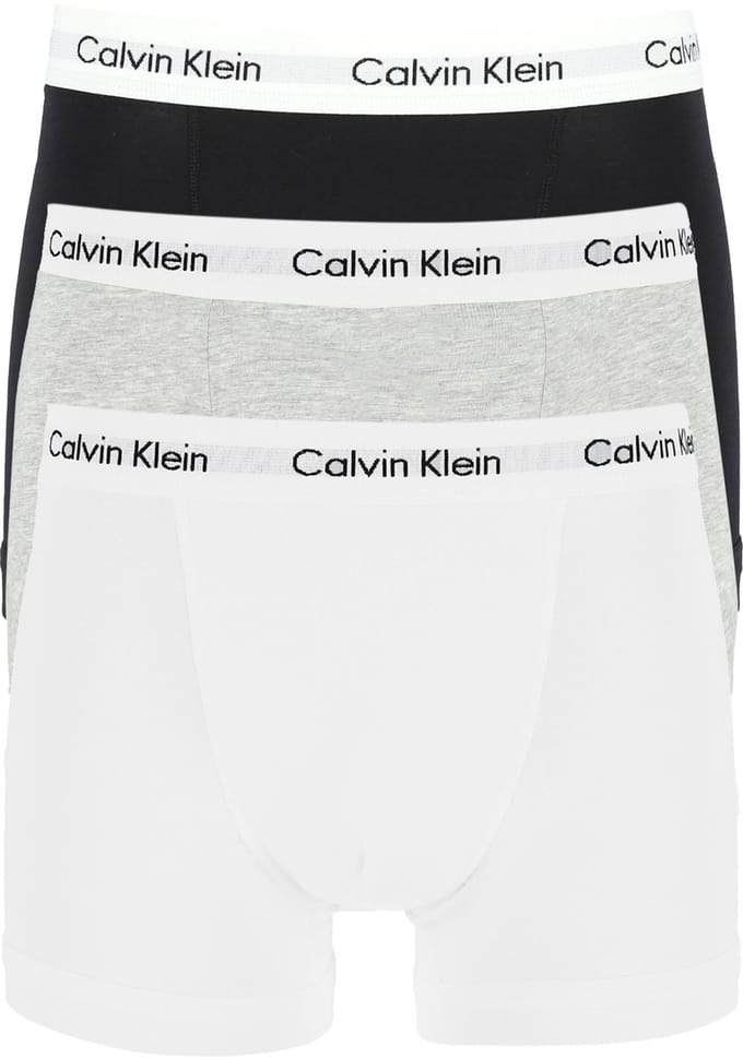 Calvin Klein Icon Cotton Stretch Trunks (3-pack) - heren boxers normale lengte - zwart - grijs - wit
