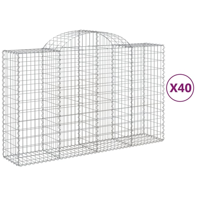 vidaXL - Schanskorven - 40 - st - gewelfd - 200x50x120/140 - cm - ijzer