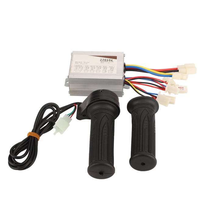 Elektrische Fiets Controller Kit Aluminiumlegering Controller en Gashendel Set met voor Rijden 24V 500W white