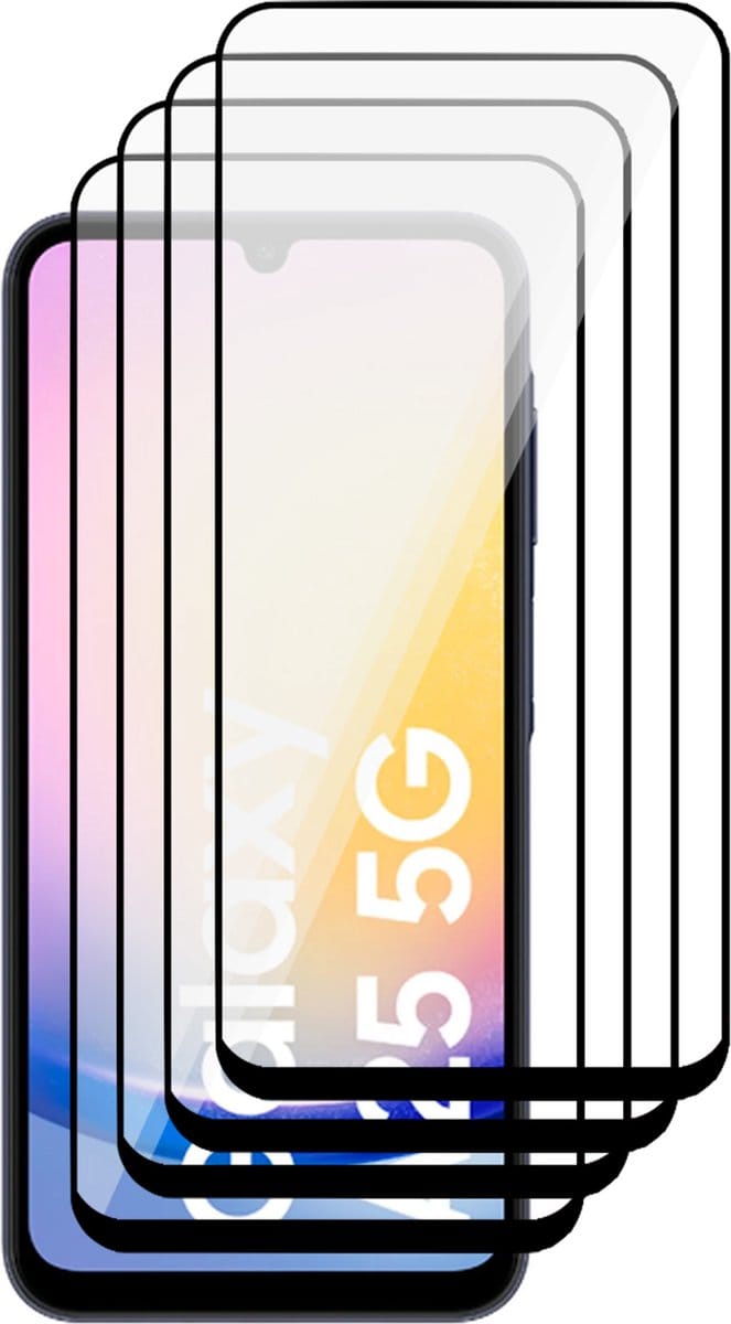Screenprotector geschikt voor Samsung Galaxy A25 / A24 - 4x Volledig Dekkend Glas Screen Protector