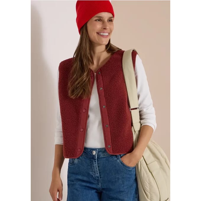 Teddy bodywarmer met softshelldetails