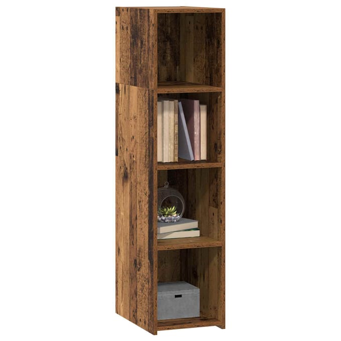 vidaXL - Highboard - Oud - hout - 30 - x - 41 - x - 124 - cm - Bewerkt - hout