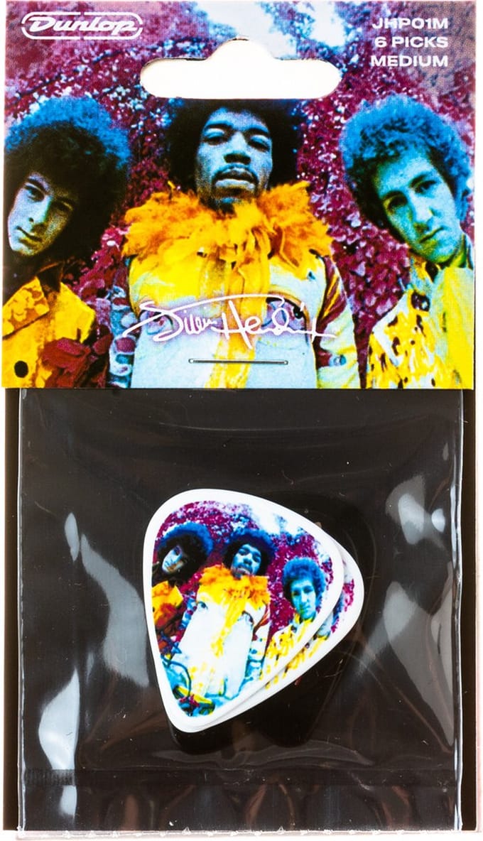 Jim Dunlop Jimi Hendrix Experienced - Plectrums - Medium - Player's Pack 6 Stuks