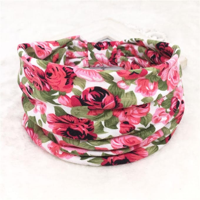 Boheemse brede stretch hoofdband dames tulband bloem bloemen elastische haarband haaraccessoires pink