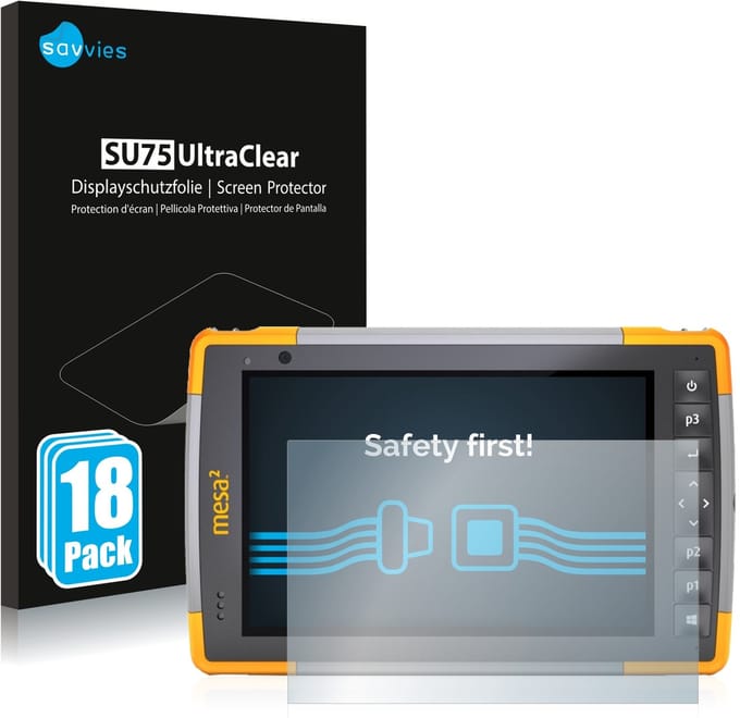 Savvies - Screenprotector voor Juniper Systems Mesa 2 Rugged Tablet - Folie Beschermfolie transparant 18 Stuks