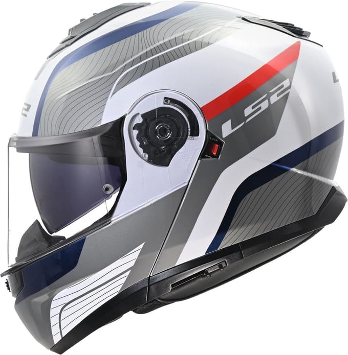 LS2 FF908 Strobe II Monza Wit Blauw Rood 06 Systeemhelm - Maat XXL - Helm