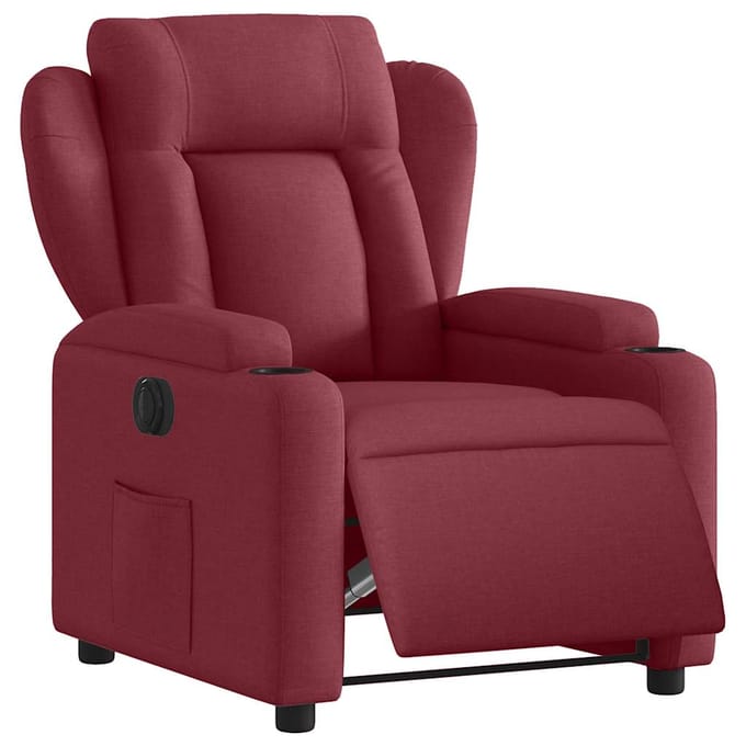 vidaXL - Fauteuil - verstelbaar - elektrisch - stof - wijnrood