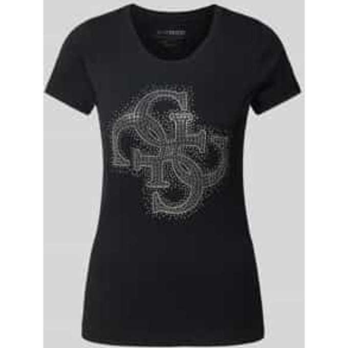 T-shirt met strass- en siersteentjes