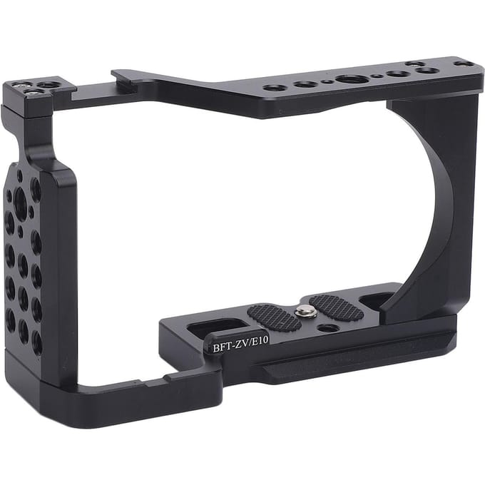 Camera Cage voor ZV-E10 Aluminiumlegering Video Rig Uitbreidingsframe met Cold Shoe Mount 14 38 Inch black