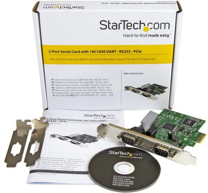 StarTech.com 2-Port PCI Express Serial Card with 16C1050 UART