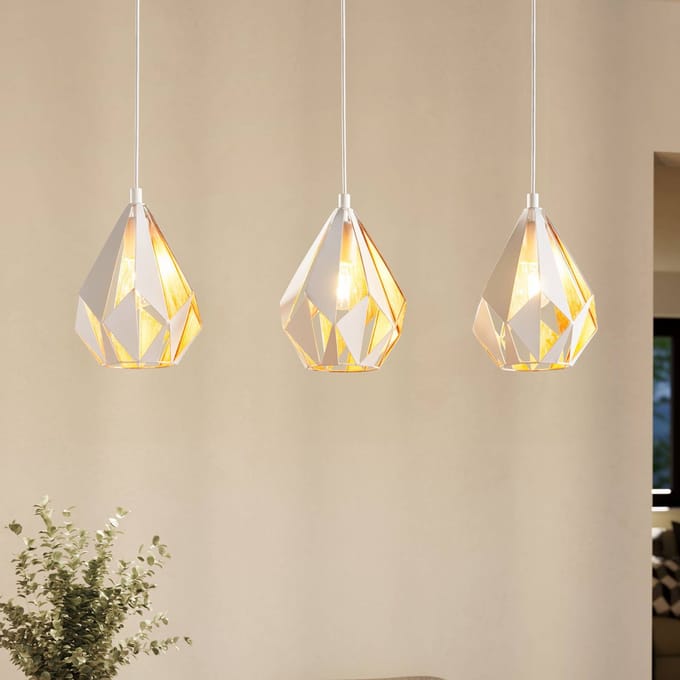 EGLO Carlton 1 Hanglamp - E27 - 80,5cm - Wit/Goud