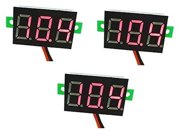 Mini Digitale Voltmeter LED Paneelmeter voor Spanningsmetingen DC 2,5-30V - Rood