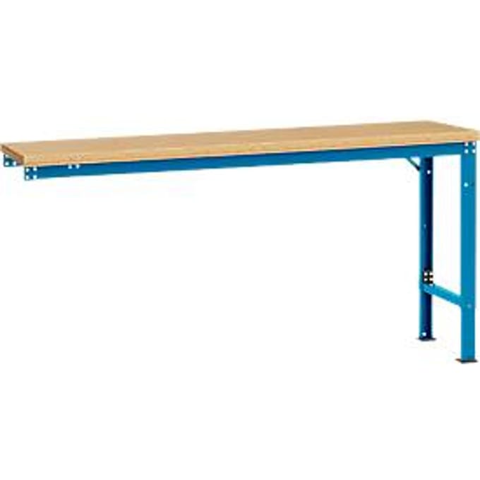 Manuflex aanbouwtafel UNIVERSAL Speciaal, 1750 x 800 mm, multiplex natuur, lichtblauw