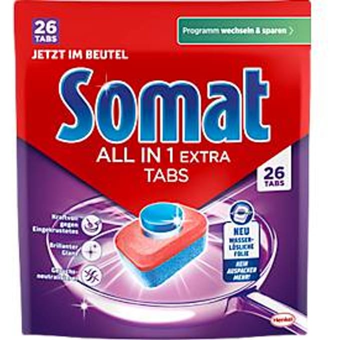 Somat vaatwastabletten All-in-1 Extra, 26 stuks