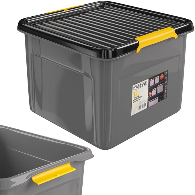 Opbergbox Grijs/Antraciet 39x39x26cm stapelbaar
