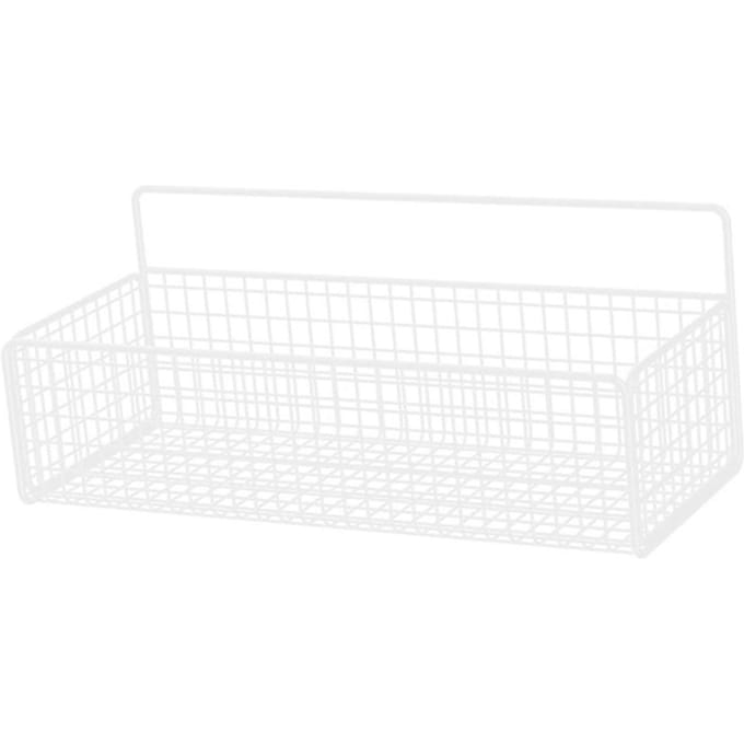 Étagère de Rangement Murale Multifonctionnelle Portable en Fil de Fer Panier pour Salle de Bain Cuisine Blanc blanc
