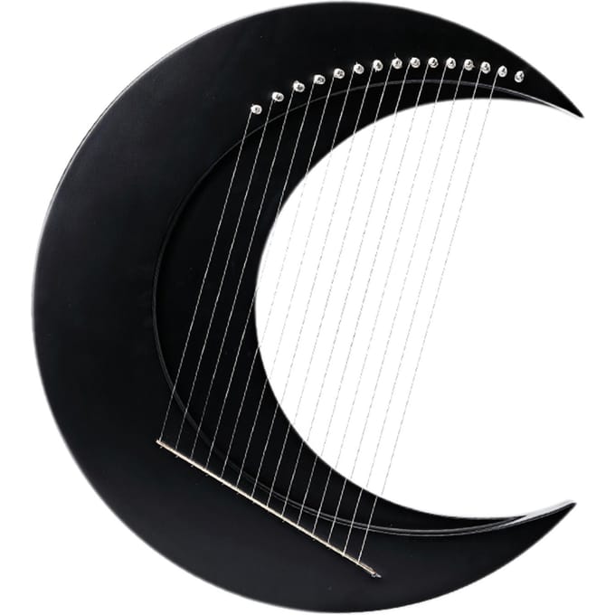 15-snarige Crescent Moon Type Lier C Key Harp Draagbare Lier Staaldraad Snaren Mini Snaar 15 Strings zwart