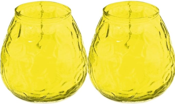 Windlicht - geurkaars - 2x - citronella - 48 branduren